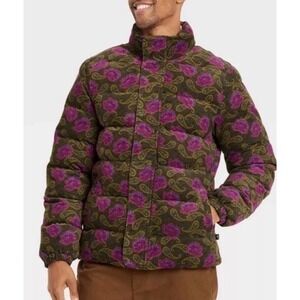 Designer Houston White Adult Floral Paisley Print Puffer Jacket- Men's Womens XL